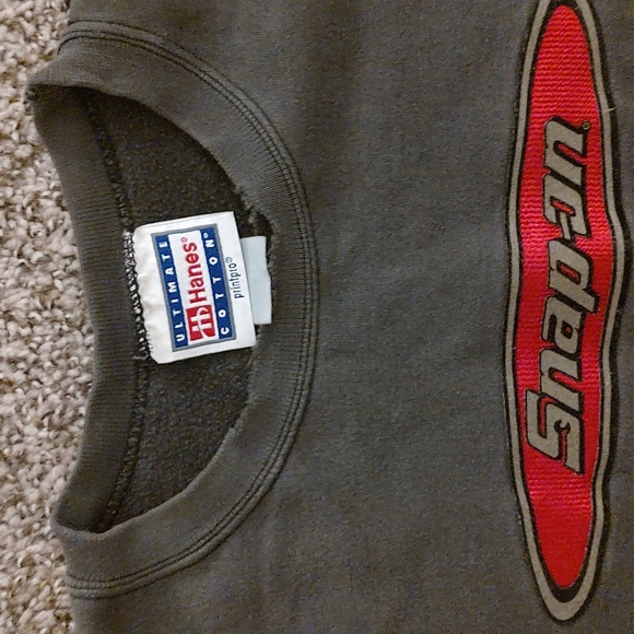 Vintage Snap On Tools Sweatshirt Crewneck Hanes Sz XL Gray Activewear Wo… - Picture 5 of 16